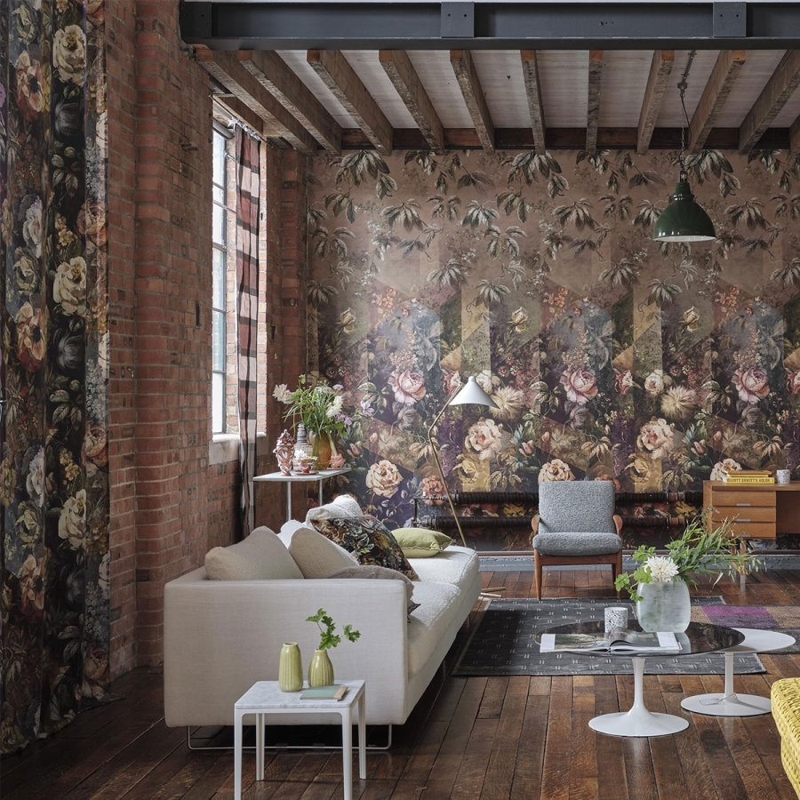 Льняная ткань Designers Guild FDG2985/02 Rosewood коллекции Minakari в интерьере