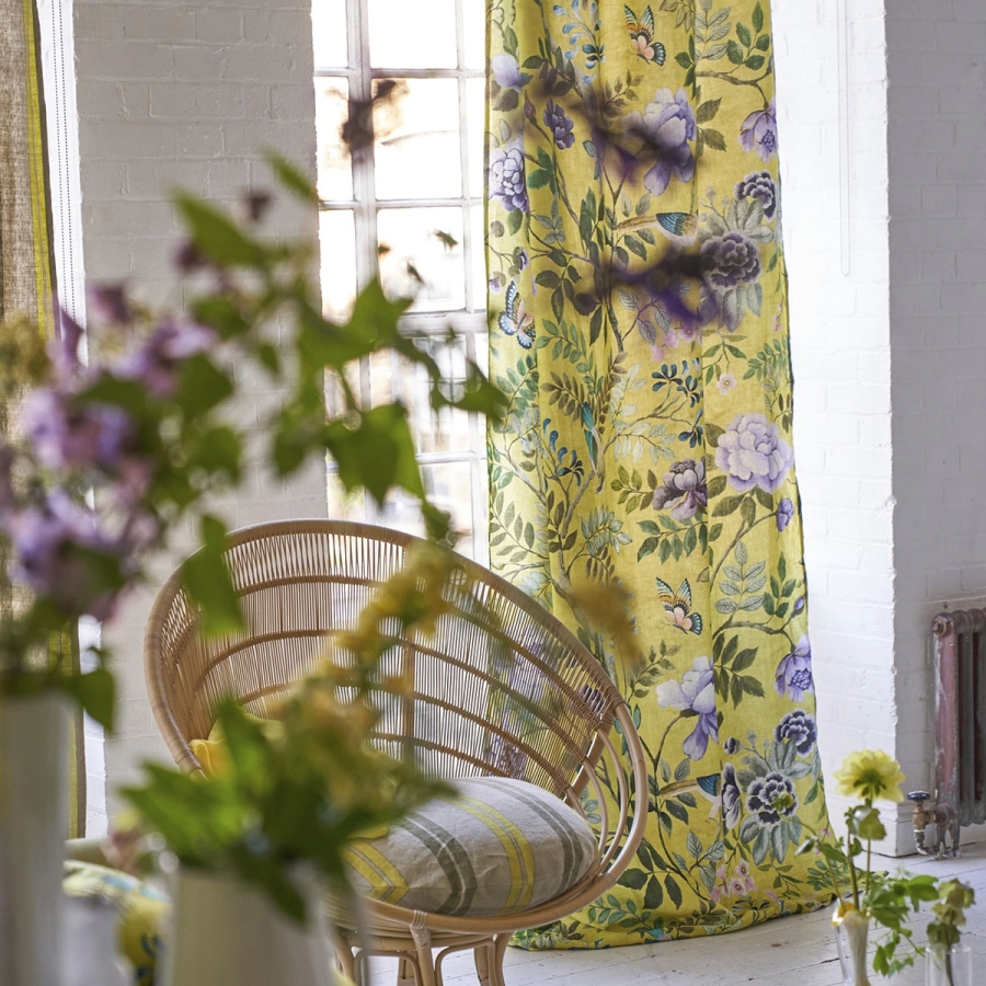 Льняная ткань Designers Guild FDG3015/04 Alchemilla коллекции Porcelaine de Chine в интерьере