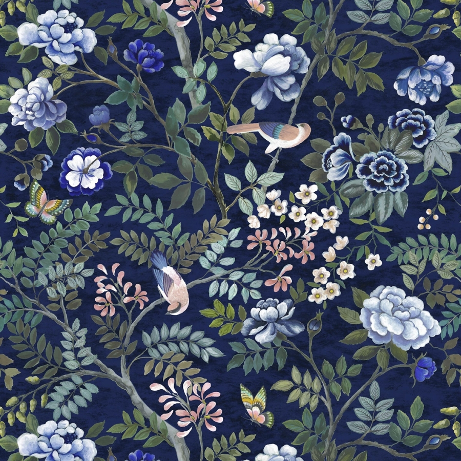 Ткань Designers Guild FDG3016/01 Velours Indigo коллекции Porcelaine de Chine