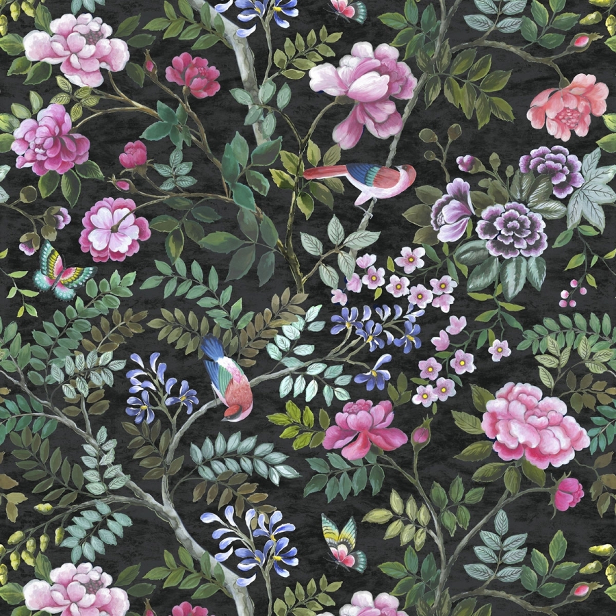 Ткань Designers Guild FDG3016/02 Velours Noir коллекции Porcelaine de Chine