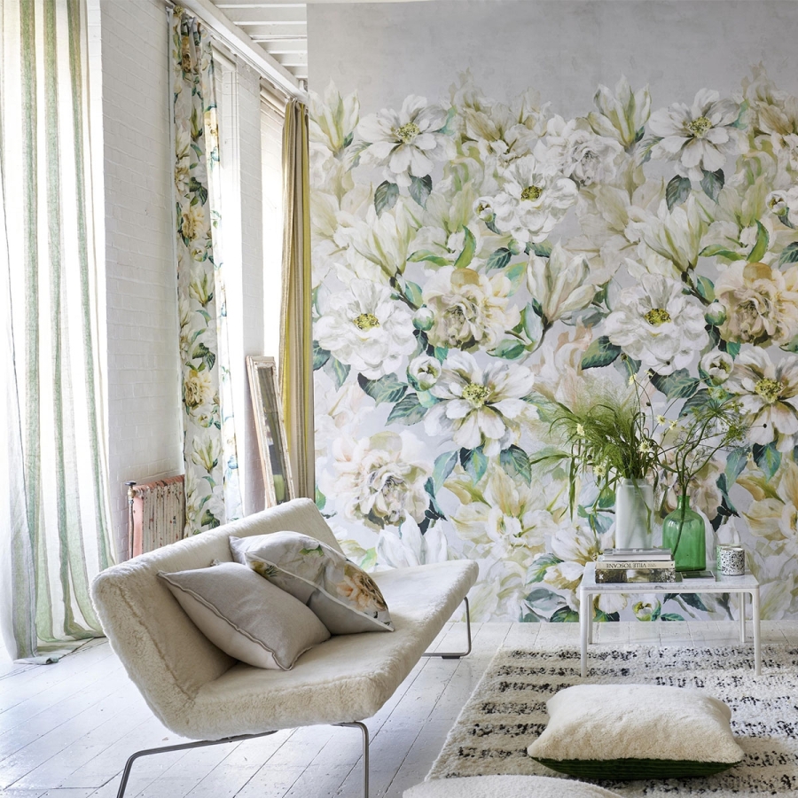 Льняная ткань Designers Guild FDG3024/02 Jardin Botanique Grande Birch коллекции Porcelaine de Chine в интерьере