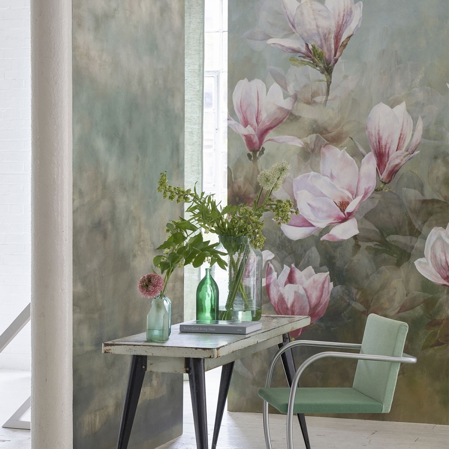 Панно на флизелиновом основании Designers Guild PDG1114/01 Suisai Celadon в интерьере