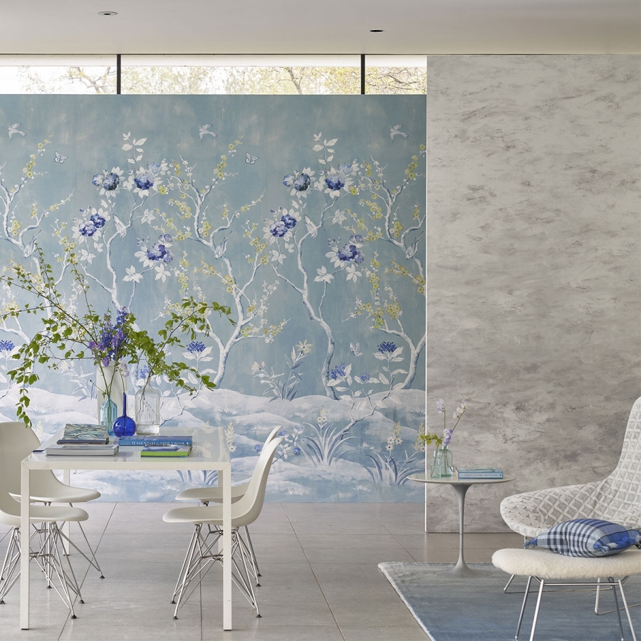 Обои флизелиновые Designers Guild PDG1136/01 Chettinad Chalk в интерьере