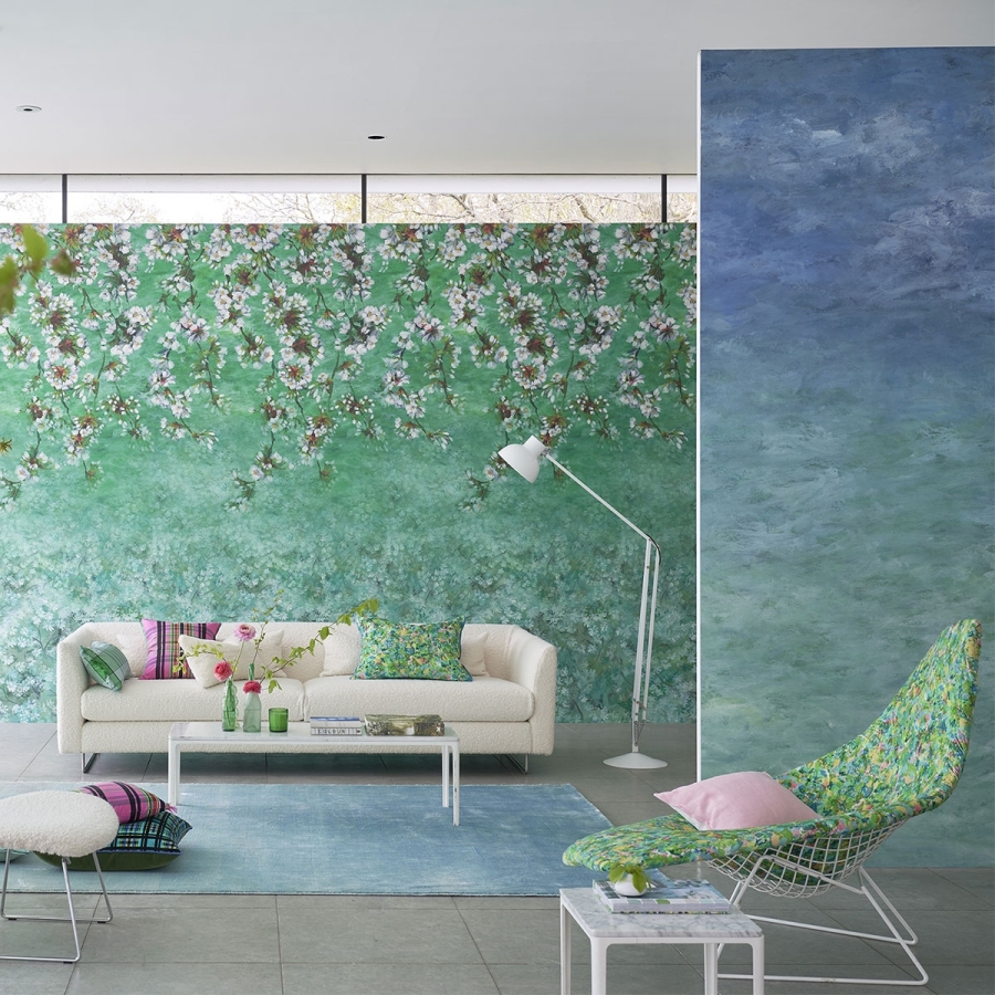 Обои флизелиновые Designers Guild PDG1136/04 Chettinad Delft коллекции Scenes and Murals II в интерьере