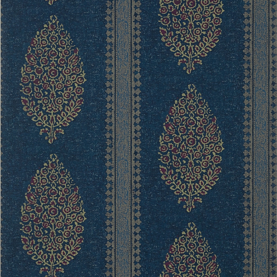 Обои бумажные Thibaut T10238 Chappana Navy and Red коллекции Colony