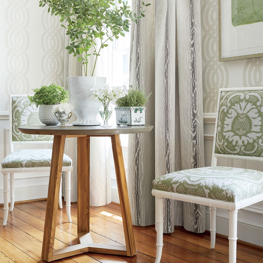 Обои бумажные Thibaut T10804 Braid Cream в интерьере