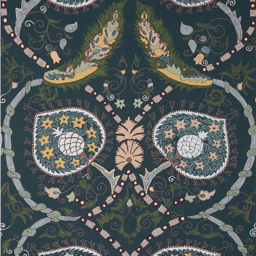 Обои флизелиновые Thibaut T13216 Lewis Charcoal and Bluestone коллекции Mesa
