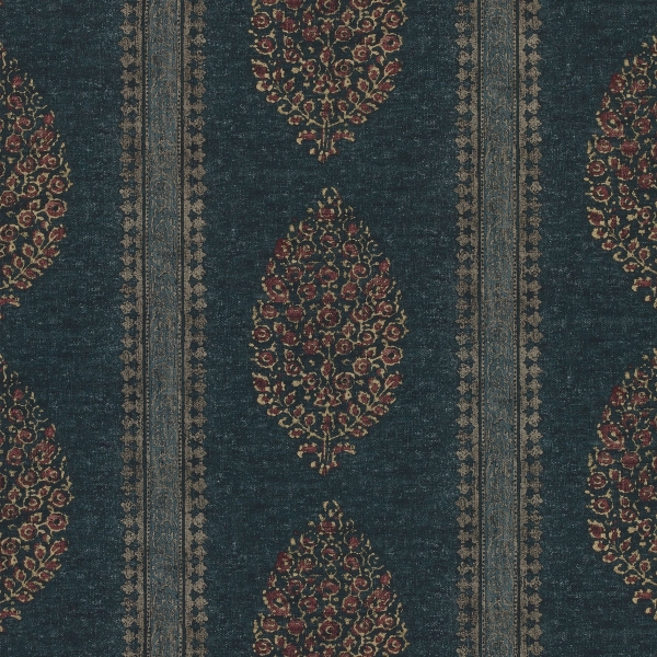 Ткань Thibaut F910238 Chappana Navy and Red коллекции Colony