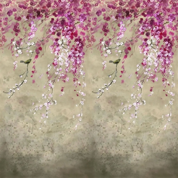 Обои флизелиновые Designers Guild PDG1116/01 Shinsha Scene 1 Blossom коллекции Scenes and Murals