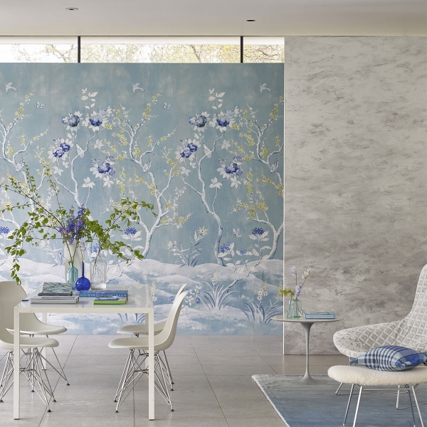 Обои флизелиновые Designers Guild PDG1136/01 Chettinad Chalk в интерьере