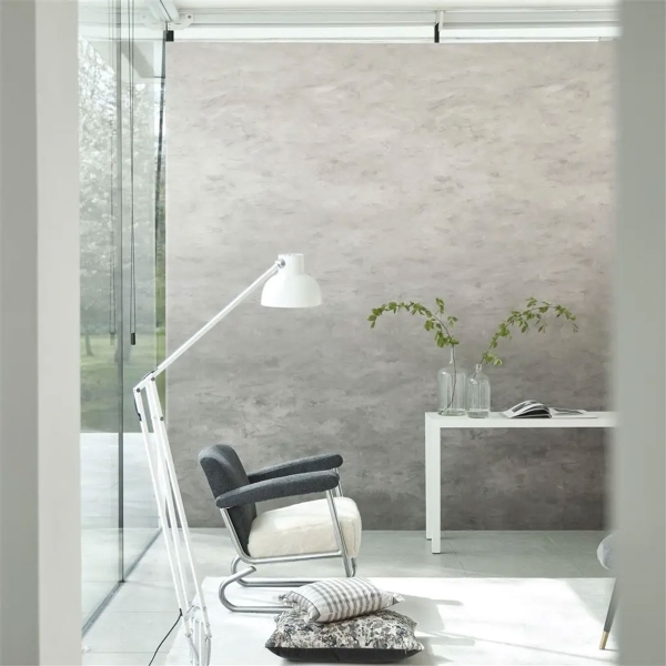 Обои флизелиновые Designers Guild PDG1136/02 Chettinad Platinum коллекции Scenes and Murals II в интерьере