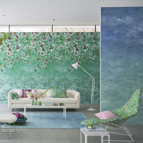 Обои флизелиновые Designers Guild PDG1136/04 Chettinad Delft коллекции Scenes and Murals II в интерьере