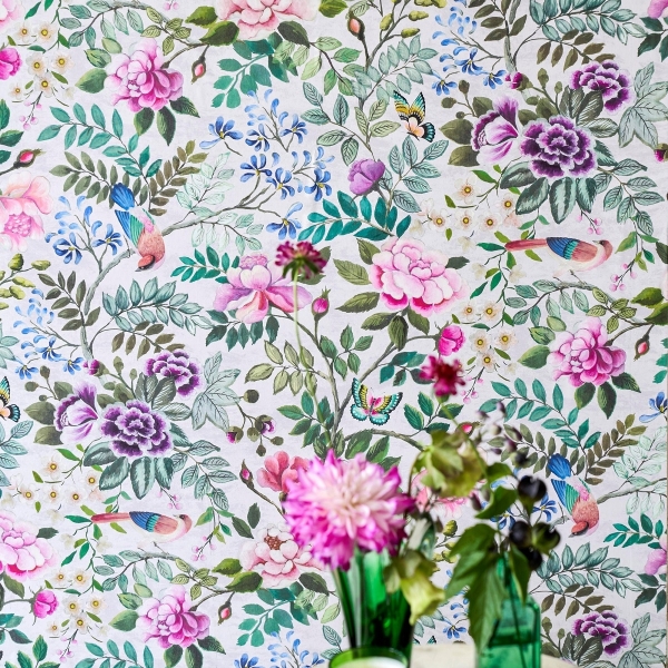 Обои флизелиновые Designers Guild PDG1146/01 Fuchsia коллекции Porcelaine de Chine в интерьере