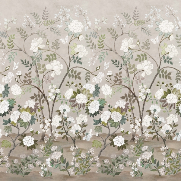Обои флизелиновые Designers Guild PDG1152/02 Fleur Orientale Pale Birch коллекции Porcelaine de Chine