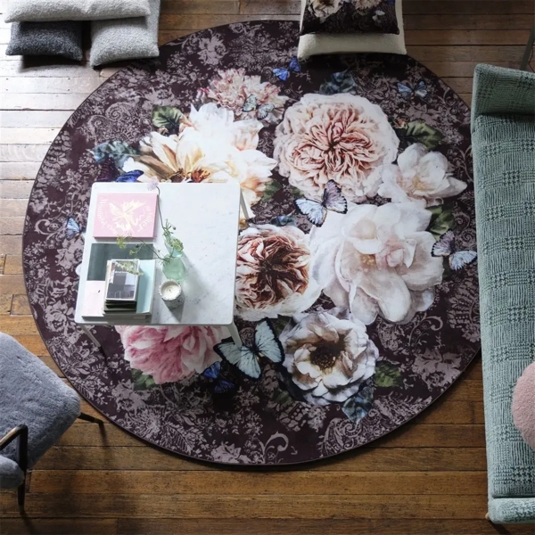 Ковер Designers Guild RUGDG0682 Pahari Rosewood Round в интерьере