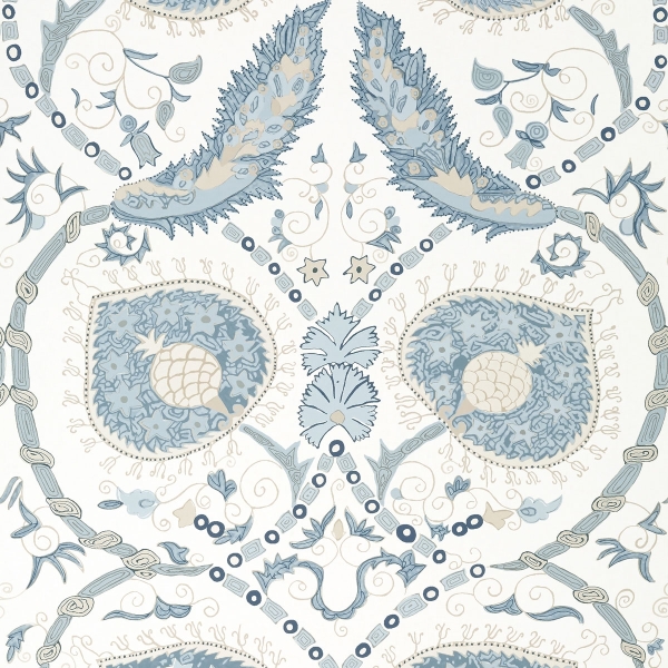 Обои флизелиновые Thibaut T13215 Lewis Spa Blue коллекции Mesa