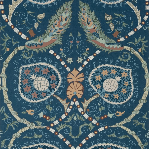 Обои флизелиновые Thibaut T13217 Lewis Navy and Teal коллекции Mesa
