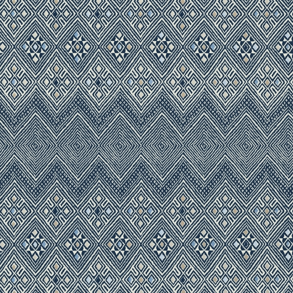 Обои бумажные Thibaut T13231 High Plains Navy and White коллекции Mesa